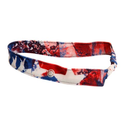 Keep the hair out of her eyes with this FASTEN spandex headband. Red, white and blue pattern is stylish and patriotic! Perfect kids headband for the beach, pool, and all year round! 